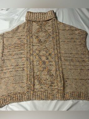 Coco + Carmen One Size Turtleneck Oversized Sweater Vest Chunky Knit